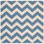 Blue and Beige Chevron Square Indoor/Outdoor Rug