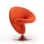 Curl Orange and Chrome Wool Swivel Accent Chair