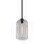 Satin Black and Clear Glass Mini Pendant Light