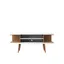 White Gloss and Maple Cream Mid-Century Modern TV Stand