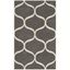 Handmade Dark Grey and Ivory Wool Area Rug, 3' x 5'