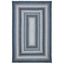 Dark Grey and Blue Braided Cotton Reversible Area Rug