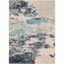 Abstract Blue and White Synthetic 5' x 7' Stain-Resistant Rug