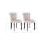 Transitional Taupe Linen Parsons Side Chair with Silver Nail Heads
