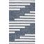 Ivory and Navy Striped Kilim 6' x 9' Wool Cotton Area Rug