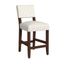 White and Black Striped Upholstered Wood Counter Stool