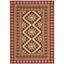 Red and Natural Southwestern Indoor/Outdoor Area Rug 5'3" x 7'7"