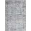 Light Grey/Blue 4' x 6' Floral Cotton Chenille Area Rug