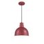 Satin Red Glass Indoor/Outdoor Bowl Pendant Light