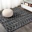 Black and Ivory Diamond Reversible Synthetic Area Rug