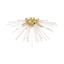 Elysian Satin Brass 4-Light Flush Mount with Crystal Rods