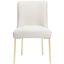 Luxe Off-White Velvet Upholstered Side Chair with Gold Legs