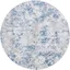 Amelia 9' Round Grey/Blue Abstract Synthetic Area Rug