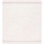 Ivory and Pink Hand-Knotted Washable Square Rug