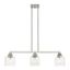 Aragon Brushed Nickel 3-Light Linear Chandelier with Clear Seeded Glass