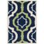 Hand-Tufted Dark Blue and Multi Wool Geometric Rug