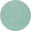 Coastal Charm Teal and Ivory Handwoven Cotton 5' Round Area Rug