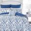 Elise Blue Floral Reversible Cotton Full Comforter Set