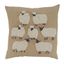 Natural Cotton Embroidered Sheep Square Throw Pillow