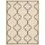 Elegant Beige & Black Synthetic 4' x 6' Indoor/Outdoor Area Rug