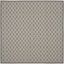 Anthracite & Beige 4' Square Synthetic Easy-Care Outdoor Rug