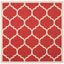 47" Red Synthetic Square Indoor/Outdoor Area Rug