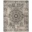 Ivory and Black Floral Motif Synthetic Area Rug