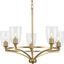 Parkhurst Brushed Bronze 5-Light Chandelier with Glass Shades