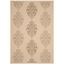 Natural Brown Damask Low Pile Outdoor Area Rug