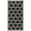 Black and Beige Geometric Low Pile Synthetic Area Rug