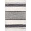 Ivory and Black Striped Wool Washable Area Rug 5' x 8'