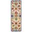 Aspen Blue and Ivory Floral Wool Runner Rug