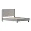 Riverdale Light Gray Upholstered Queen Platform Bed with Nailhead Trim