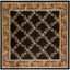 Lyndhurst Black and Brown Floral Square Area Rug