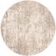 Ivory Abstract Hand-knotted Round Synthetic Rug 6'7"