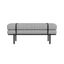 Modern Cream Boucle Upholstered Bench with Black Metal Legs