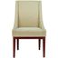 Elegant Transitional Sloping Armchair in Natural Cream with Cherry Mahogany Legs