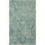 Off-White and Sea Blue Hand-Tufted Wool 4' x 6' Rug