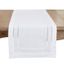 White Polyester Hemstitch Embroidered Border Table Runner, 16" x 72"