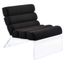 Black Bouclé Upholstered Accent Chair with Clear Acrylic Frame