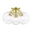 Satin Brass and Clear Glass 3-Light Globe Semi-Flush Mount