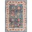 Handmade Floral Blue & Tan Synthetic Rectangular Area Rug