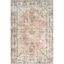 Peach and Cream 8' x 10' Vintage Floral Washable Rug