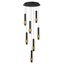 Modern Black and Gold 7-Light LED Pendant with Aluminum Finish