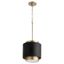 Noir Aged Brass 11" Drum Pendant with Acrylic Diffuser