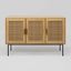 Emmett Light Brown Wood Sideboard Buffet with Cane Doors