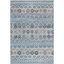 Blue and Ivory Geometric Synthetic Area Rug, 5'1" x 7'6"