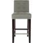 Seamist Transitional Leather and Wood 34" Counter Stool with Silver Nailheads
