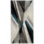 Gray and Teal Abstract Synthetic Area Rug 2'3" x 4'