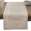 Beige Embroidered Floral Linen-Blend Table Runner, 16" x 72"